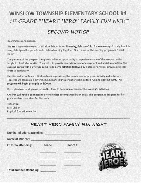 First Grade Family Fun Night 